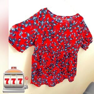 Light blouse with puffed sleeves and short duck tail size XL Shein